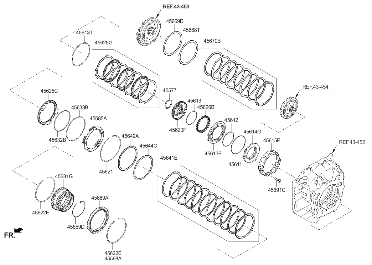 Kia 456253B002 Disk Set-Under Drive