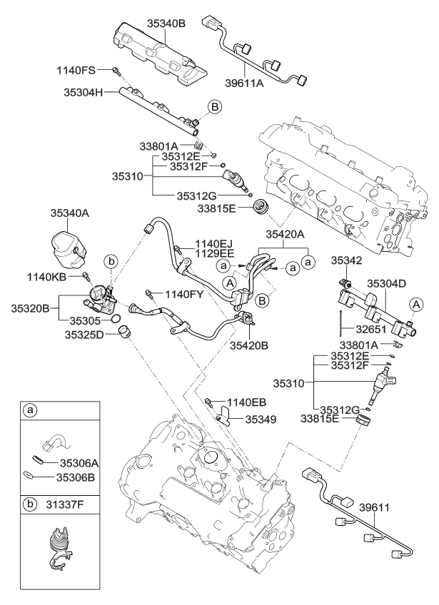 Kia 353053C320 Pipe Assembly-Fuel Lower