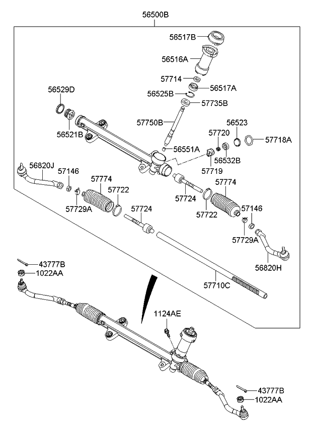 Kia 565003V100 Gear Assembly-Steering