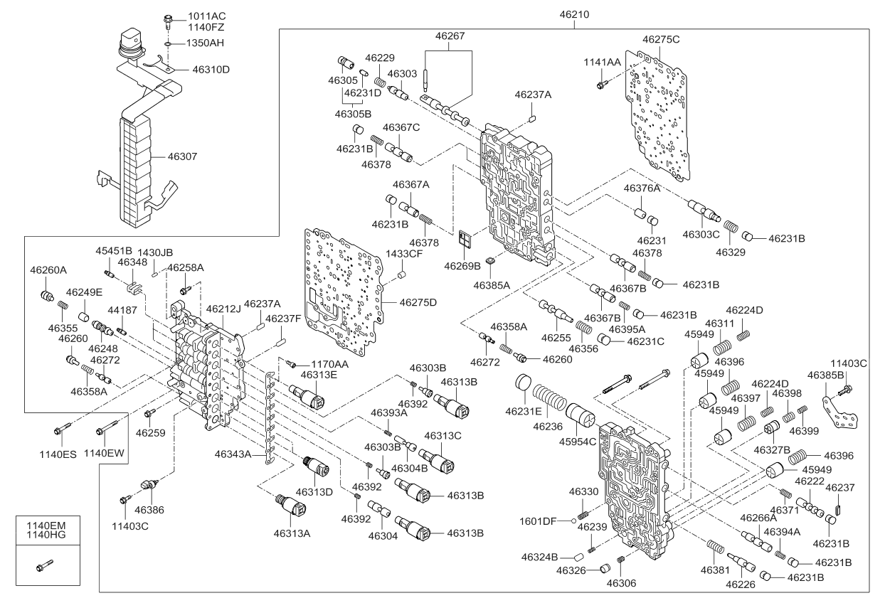 Kia 462103B200 Body Assembly-Automatic TRANSAXLE Valve