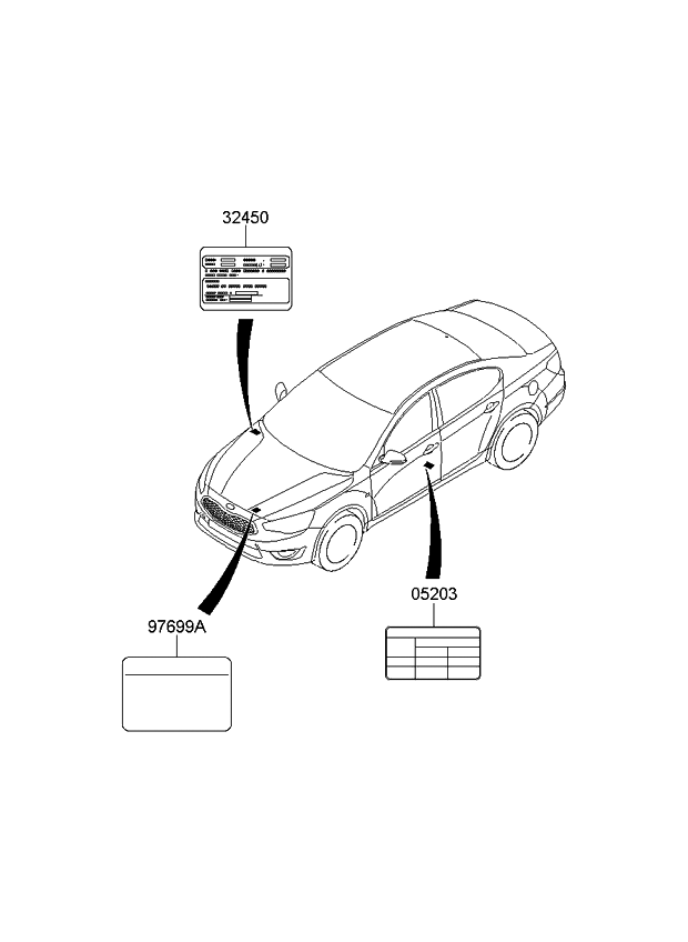 Kia 324503C413 Label-Emission Control