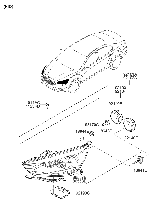 Kia 921043R730 Sub Assembly-Head Lamp,R