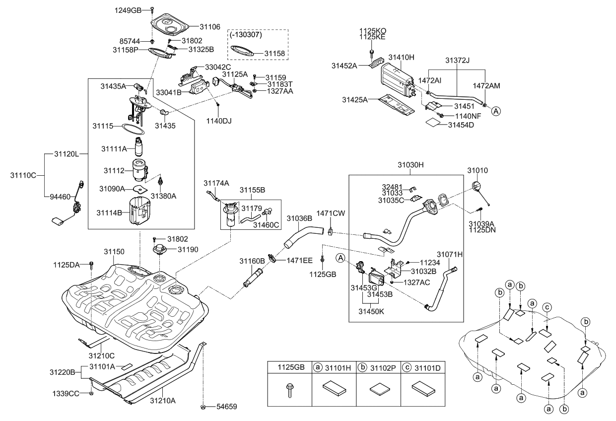 Kia 311253R600 Extension Wiring Assembly-Fuel