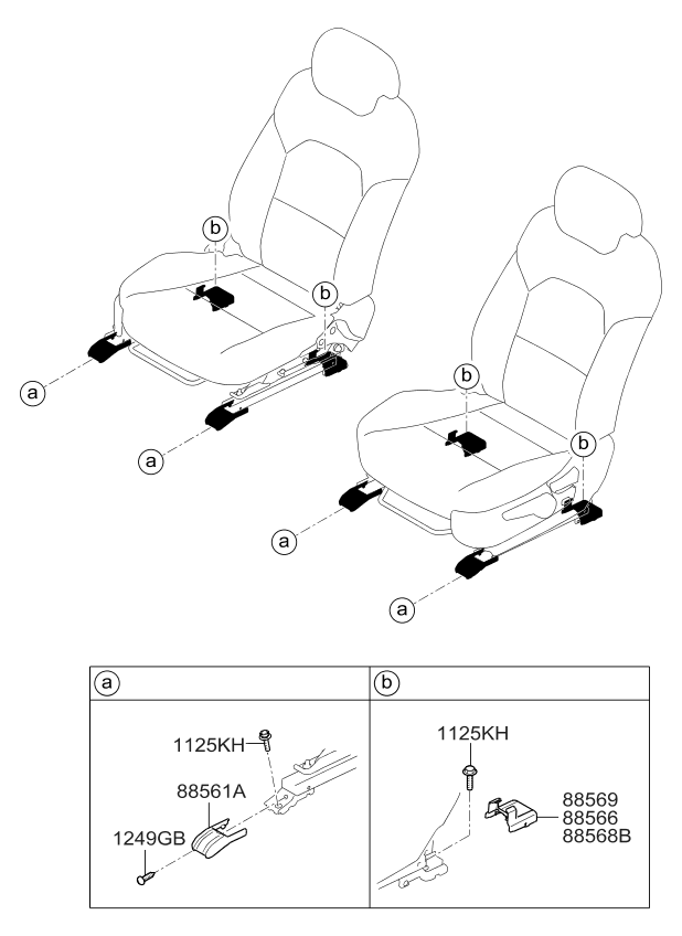 Kia 880553R900WK Cover-Front Seat Mounting Front