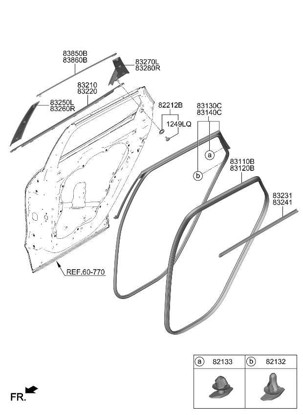 Kia 83130DW000 W/STRIP ASSY-RR DR S