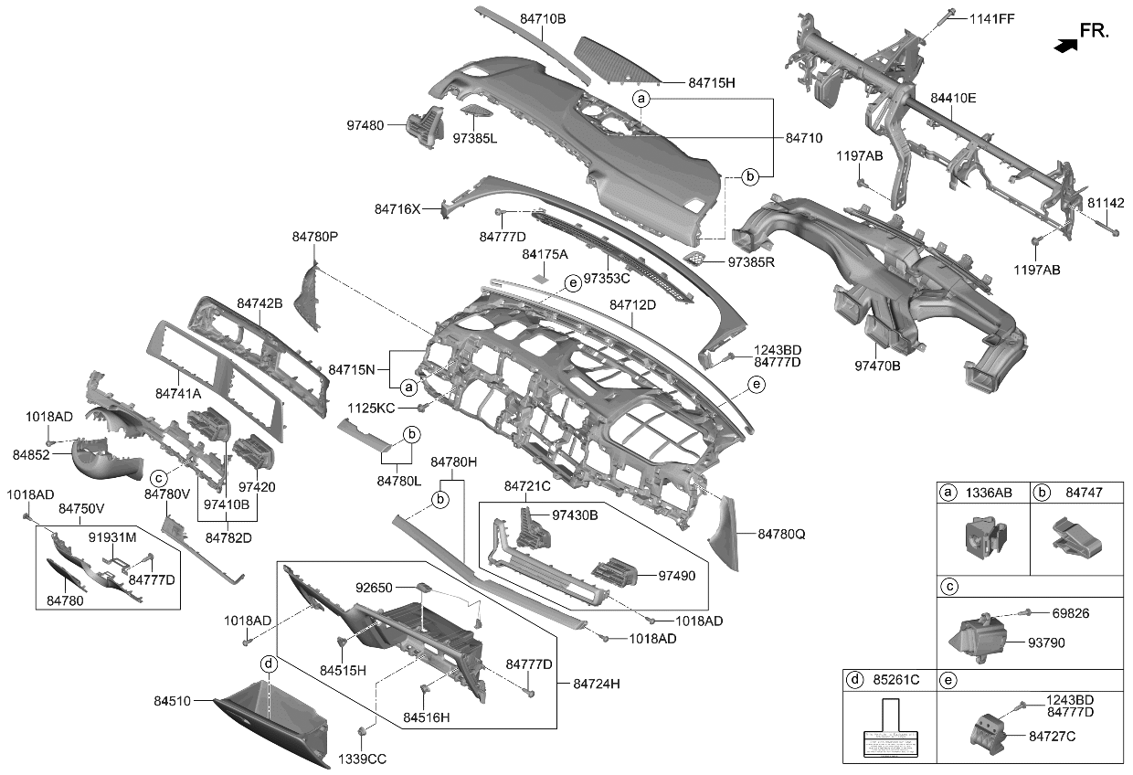 Kia 97420DW000WK DUCT ASSY-CTR AIR VE