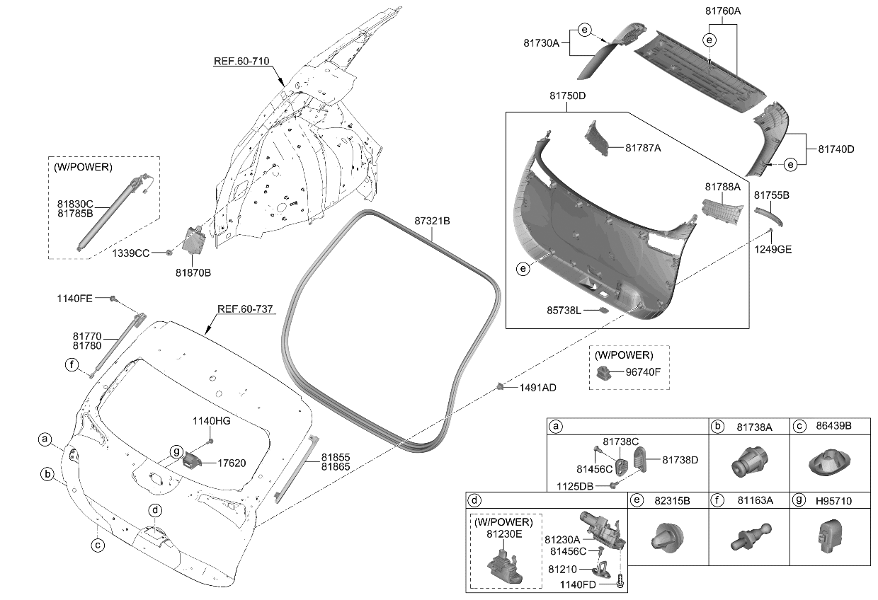 Kia 81855P1100 STRIP ASSY-POWER T/G