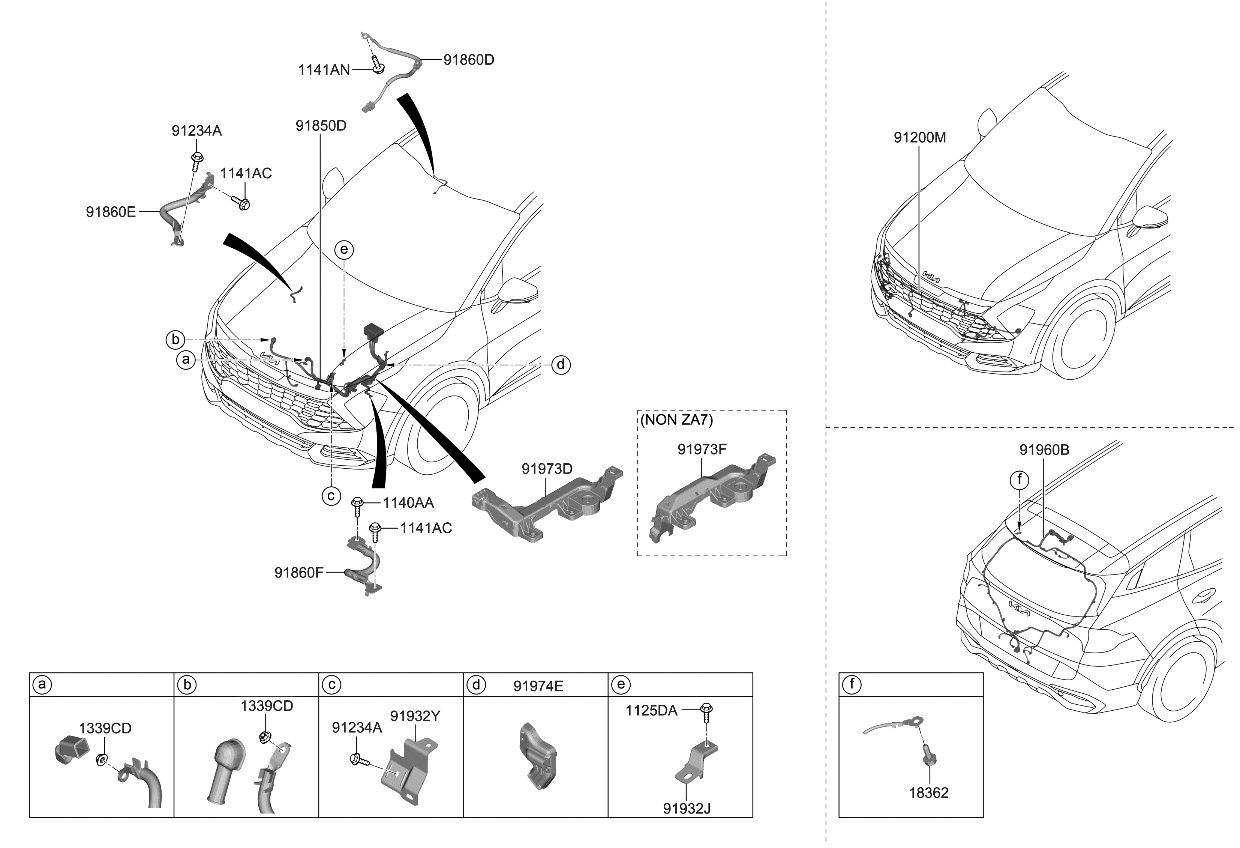 Kia 91850DW410 WIRING ASSY-BATTERY