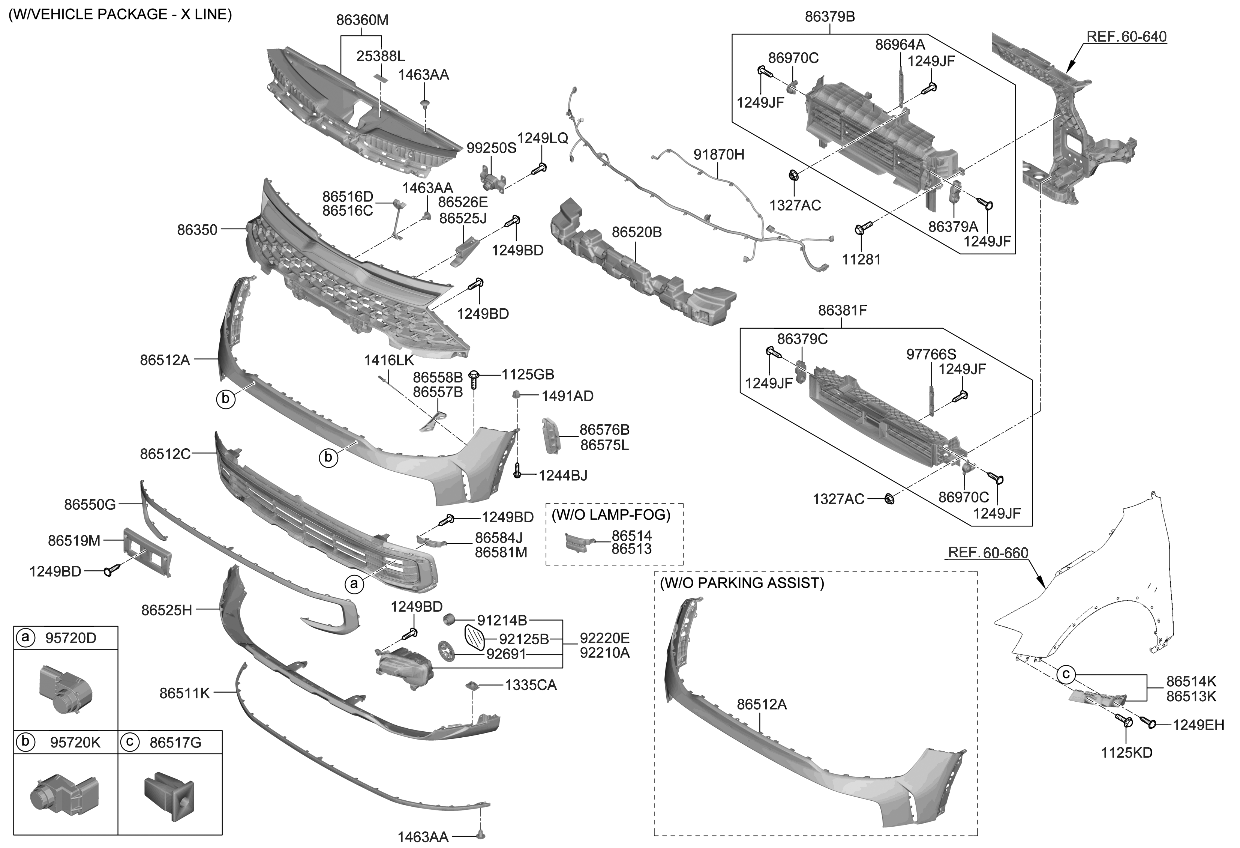 Kia 86510DW010 COVER-FR BUMPER