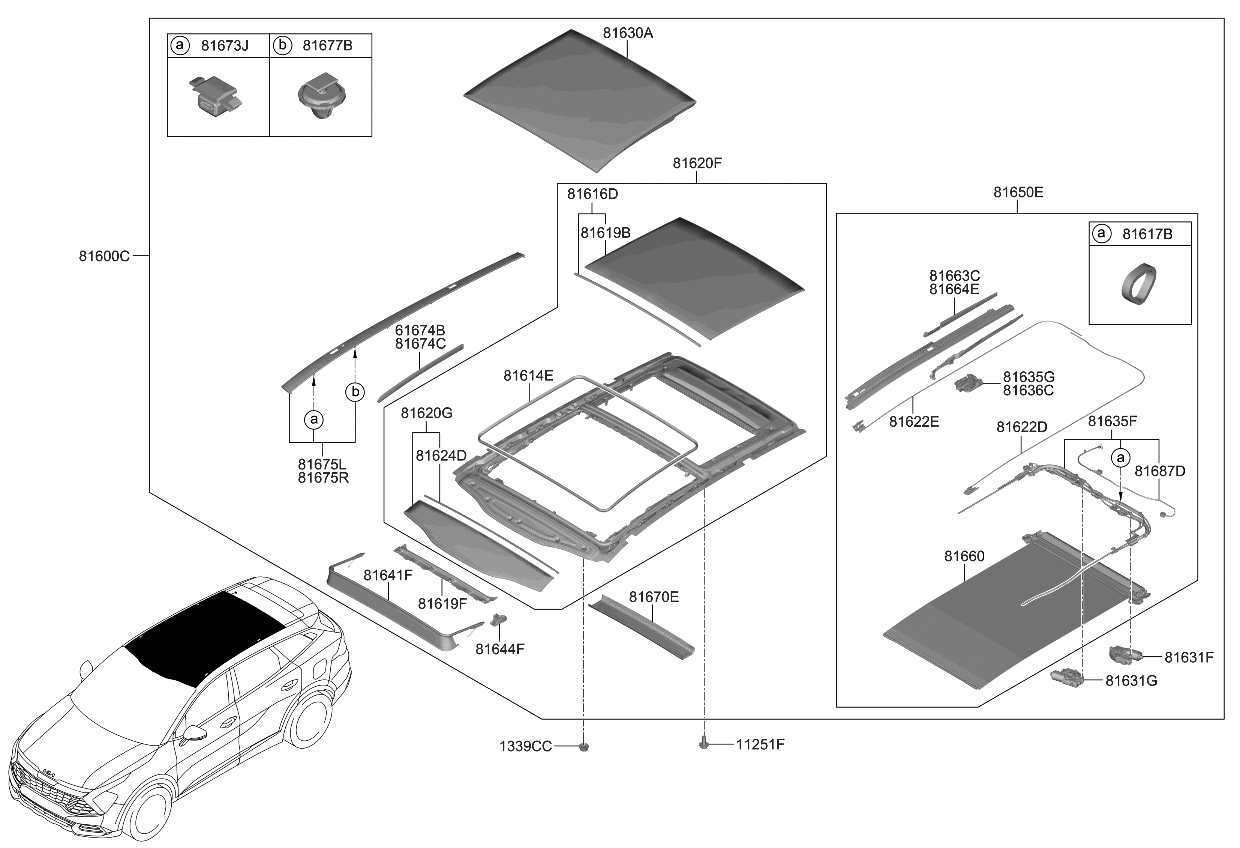 Kia 81600P1000GYT PANORAMA ROOF ASSY