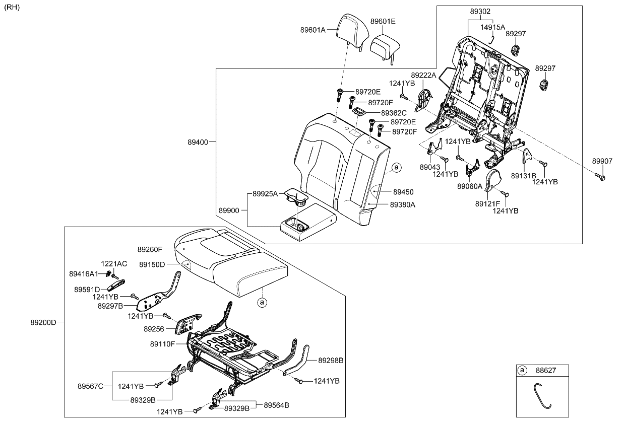 Kia 89460DW020H26 COVERING-RR SEAT BAC