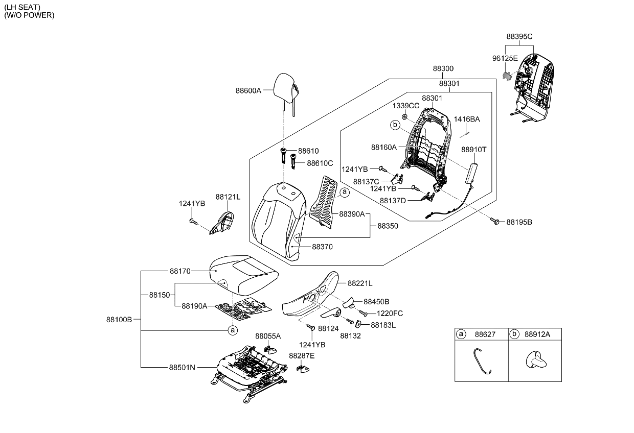 Kia 88016DW000WK LEVER-RECLINER,LH