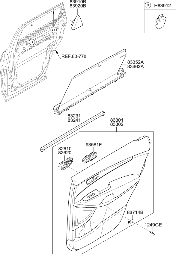 Kia 83302C6000C6A Panel Complete-Rear Door