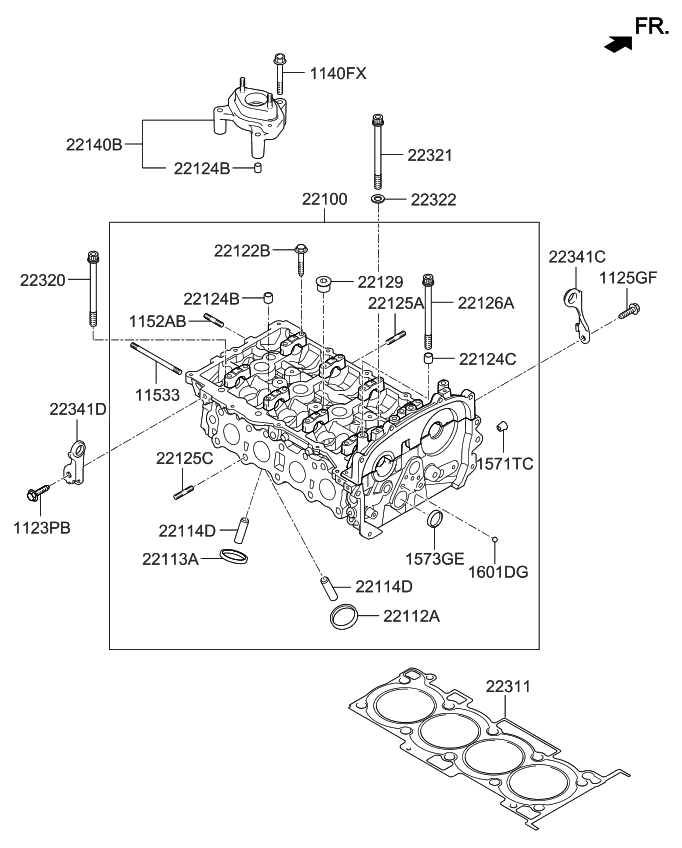223412G400 Kia Hanger-Engine,Rear