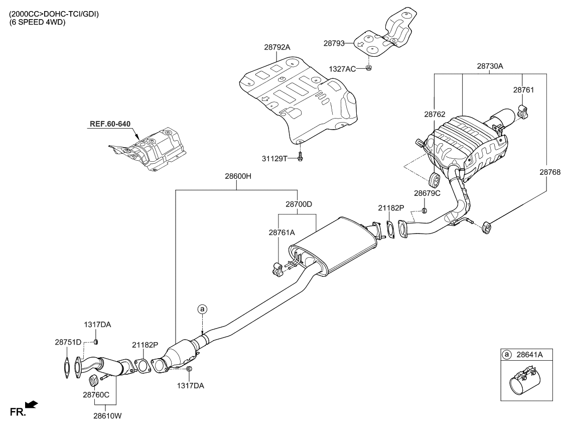 Kia 28710C6300 Rear Muffler Assembly