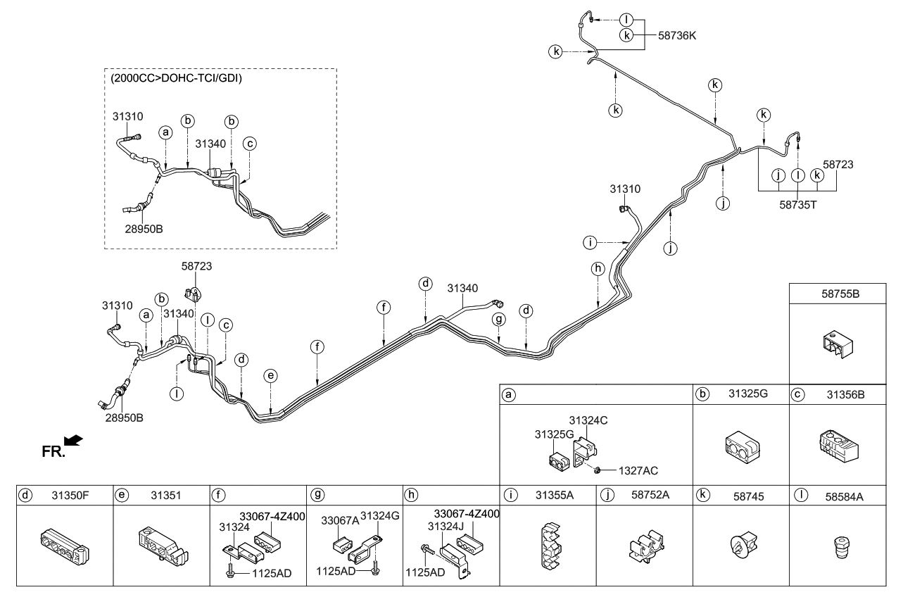 Kia 31351C6200 Clip-Fuel Line