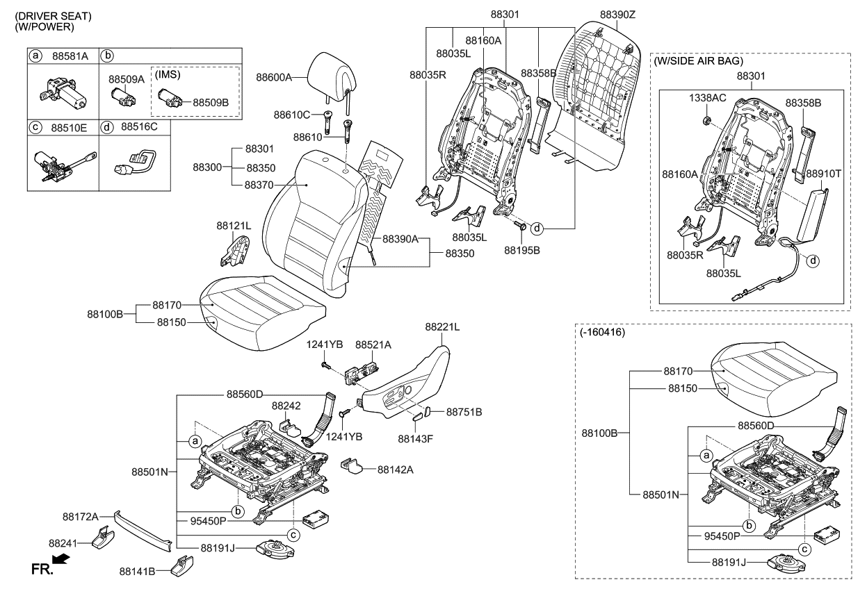 Kia 88301C6550C66 Back Assembly-Front Seat,LH