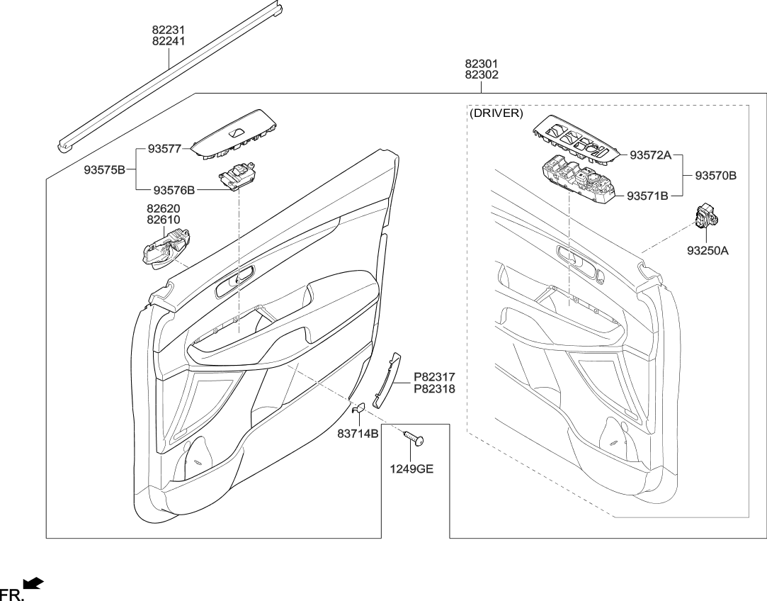 Kia 82301C6000C6B Panel Complete-Front Door