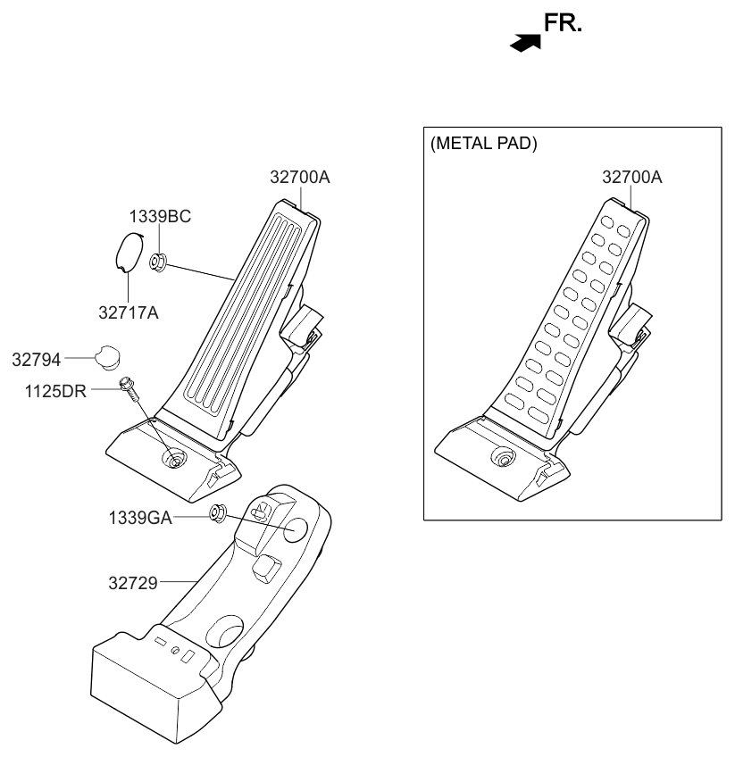 Kia 32700C6220 Pedal Assembly-Accelerator