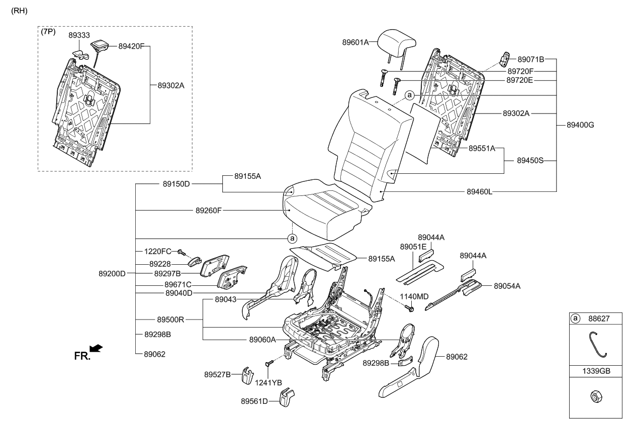 Kia 89400C6140CC8 Back Assembly-2ND Seat,R