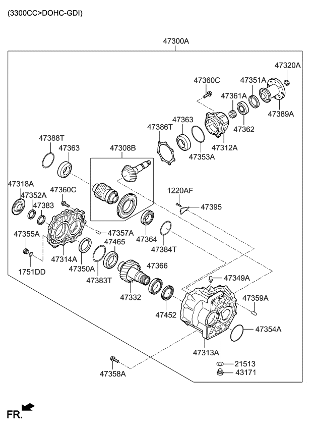 Kia 473133B530 Housing-Transfer