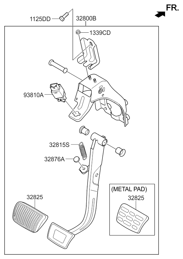 Kia 32800C6120 Pedal Assembly-Brake