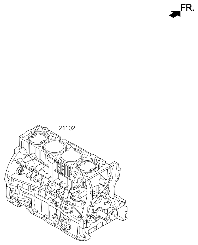Kia 211022GK12 Engine Assembly-Short