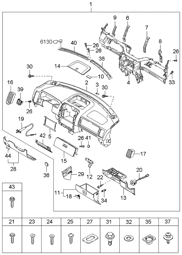 Kia 2K52Y55100A44 Panel Assembly-INSTRUMEN