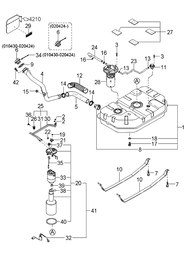 Kia 0K52Y42210 Pipe Assembly-Inlet