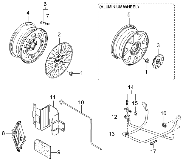 Kia 0K5525671YB Bracket Assembly-Spare Tire