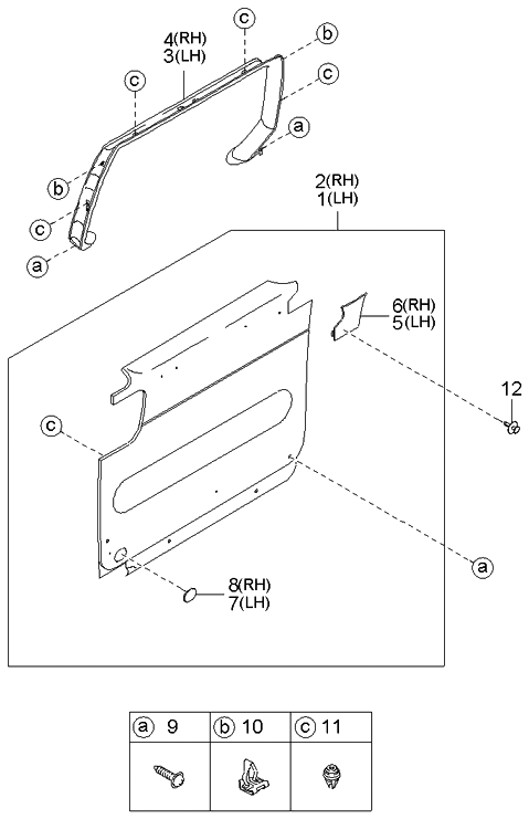 Kia 0K53A6834068 Trim Assembly-Slide Door