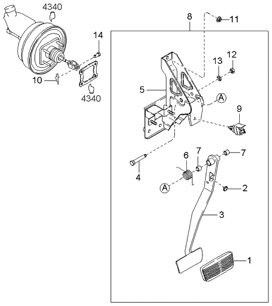 Kia 1K52Y43030A Pedal-Brake