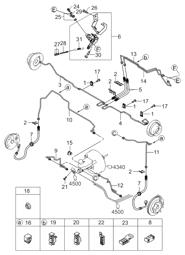 Kia 0K52Y45350C Pipe-Brake Main, LH