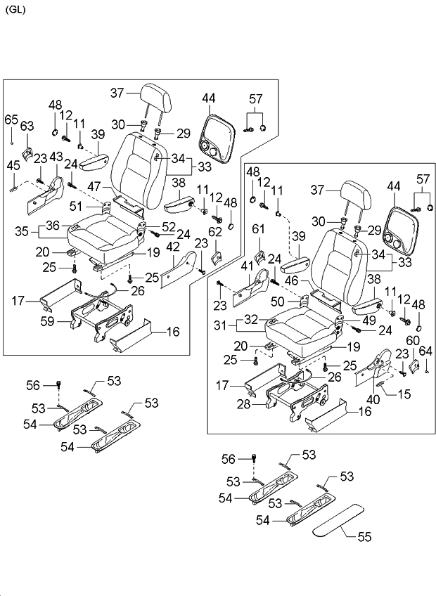 Kia 6K54J57410BBT7 Cushion-Rear 1ST, RH