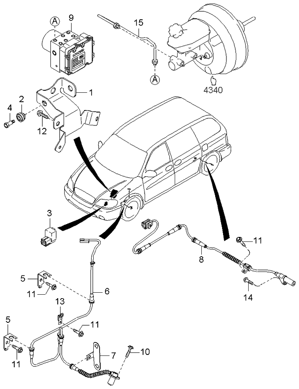 Kia 0K55343716 Bracket-Sensor,Front