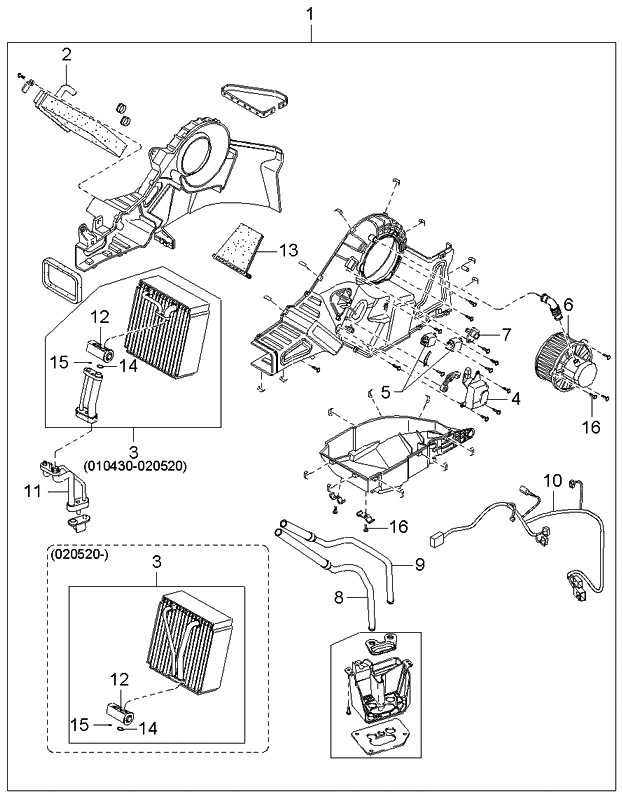 Kia 1K56E61870C Hvac Unit Assembly