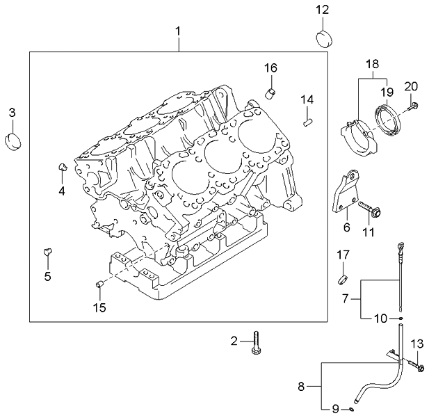 Kia 2110039510 Block Assembly-Cylinder