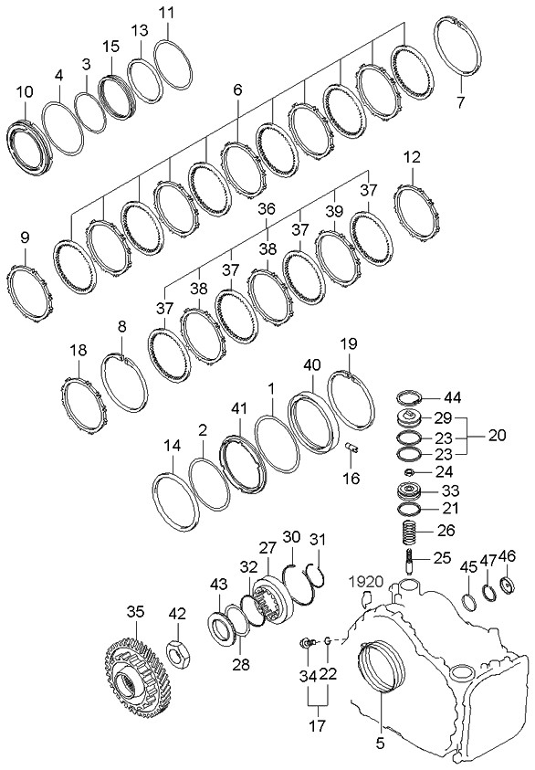 Kia 4565339500 Piston-Low & Reverse