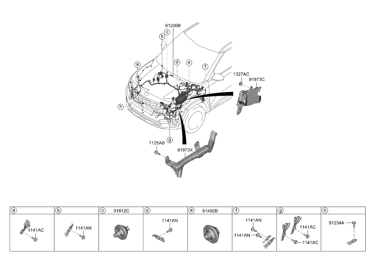 Kia 91240Q5412 Wiring Assembly-FRT