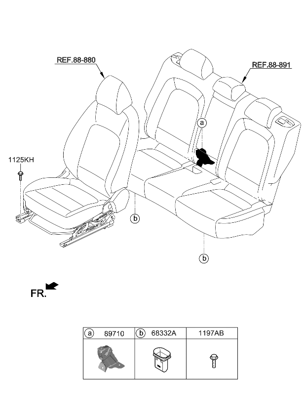 Kia 89T30Q5050 Hinge Assy-Rear Seat