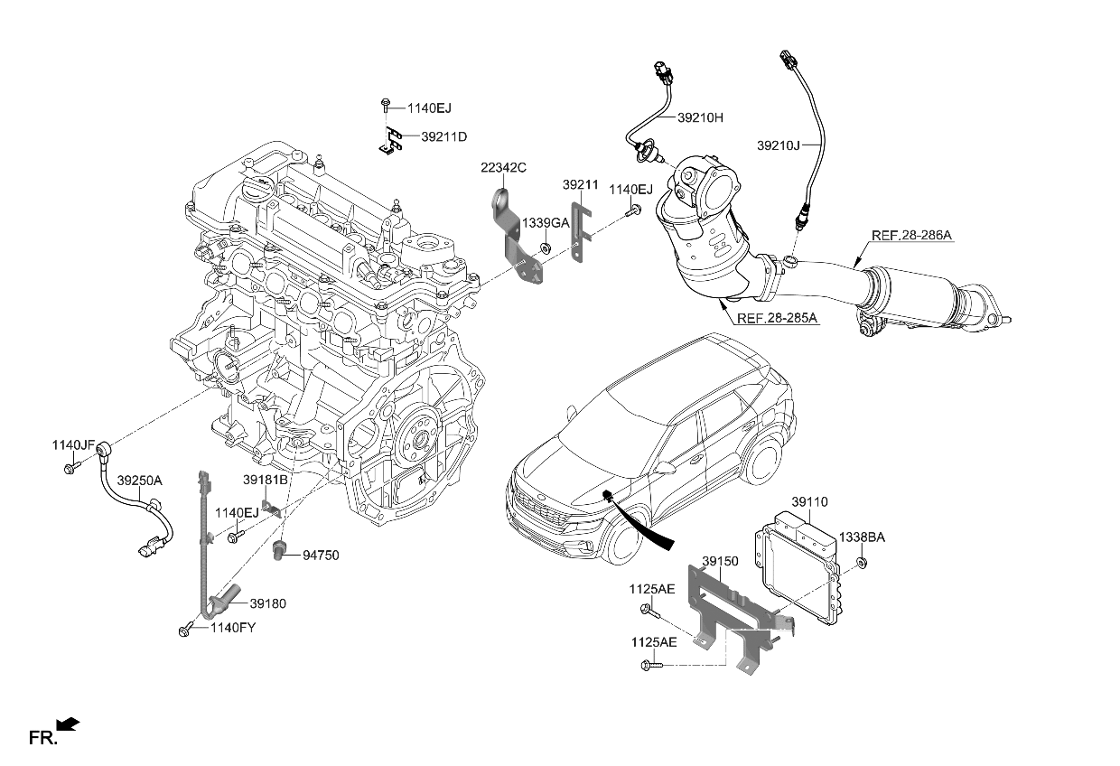 Kia 391282BSS6 COMPUTER & BRACKET A