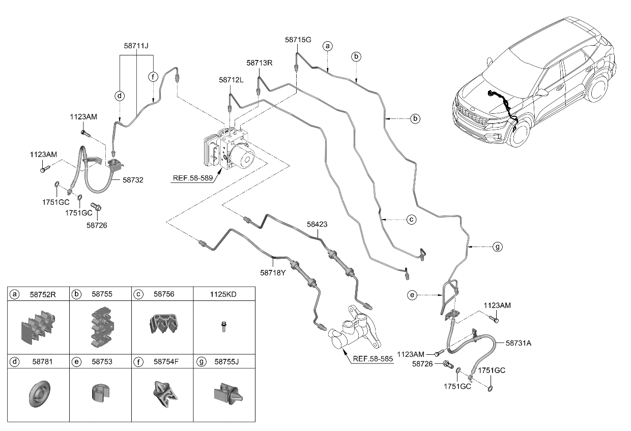 Kia 58757G6530 Clip