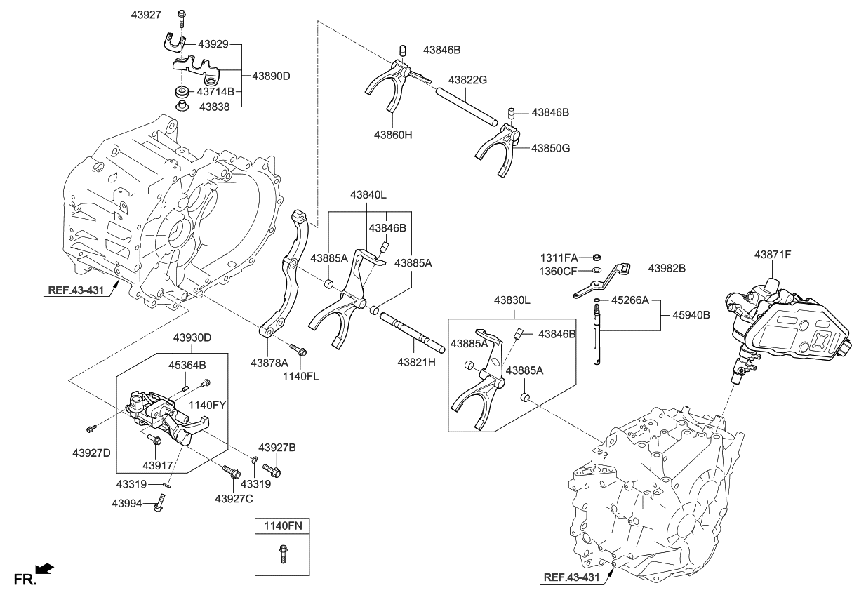 Kia 438002D500 ACTUATOR Assembly-Gear