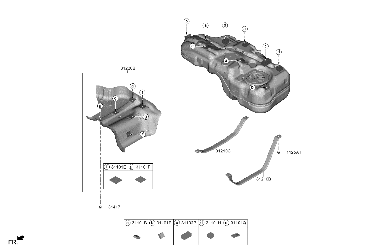 Kia 31101Q5000 Pad-Fuel Tank