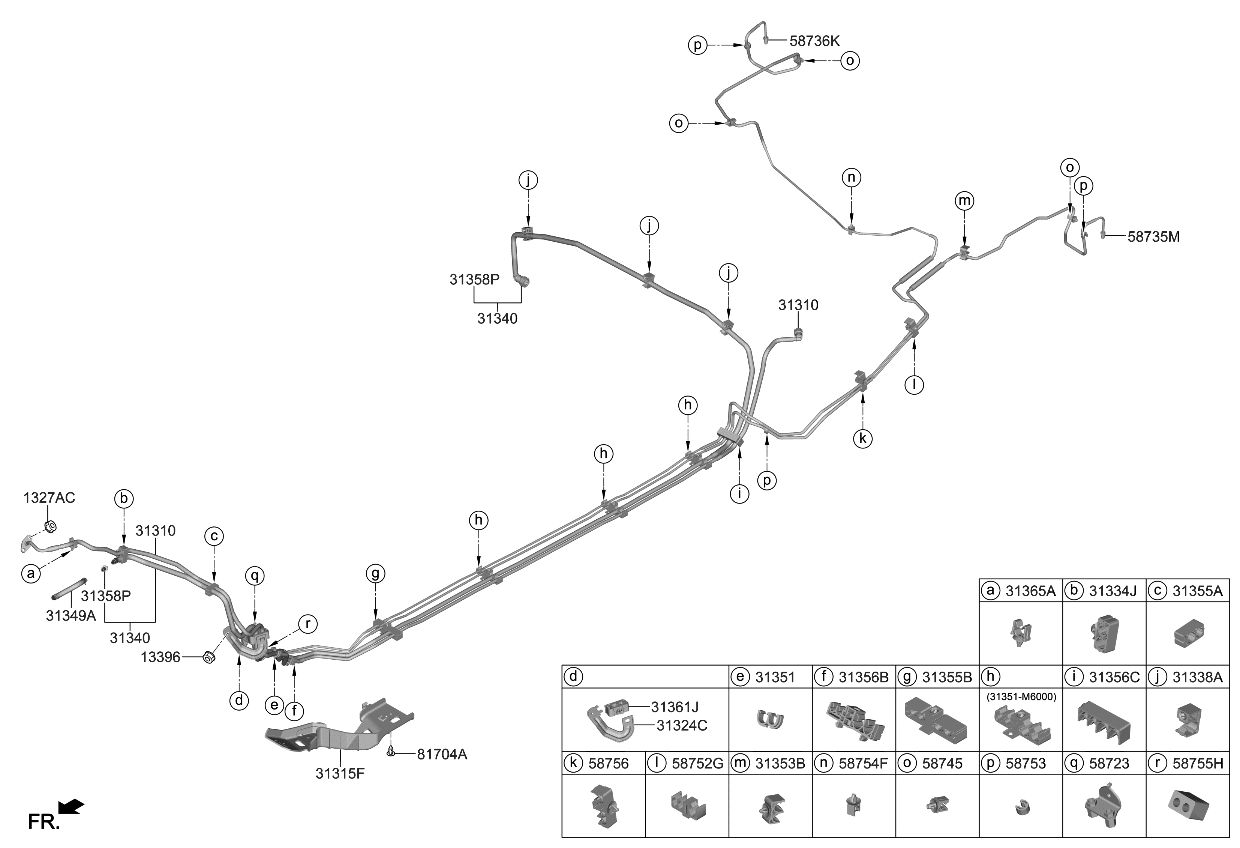 Kia 313601Y000 Holder-Vapor Tube