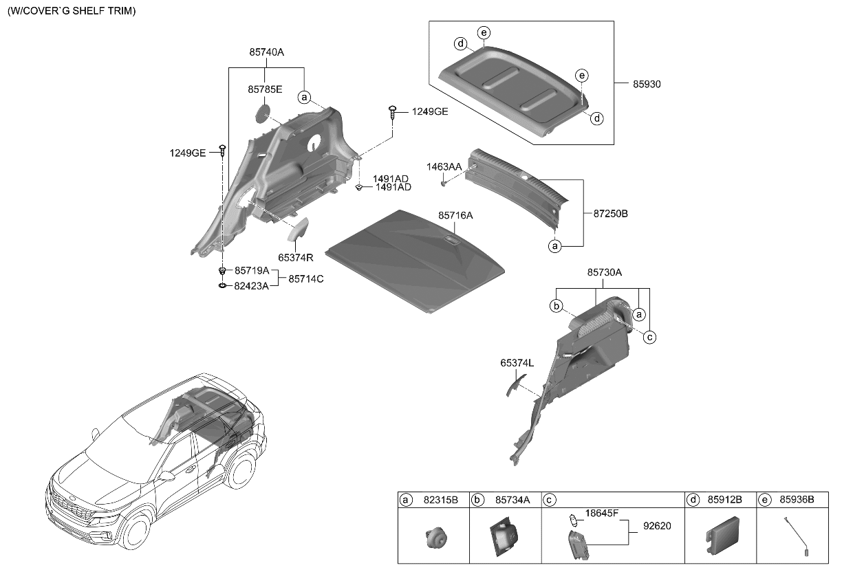 Kia 85938Q5000 CABLE-COVERING SHELF