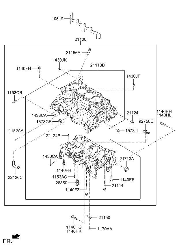 Kia 319V32EH00 Block Sub Assembly-CYLIN