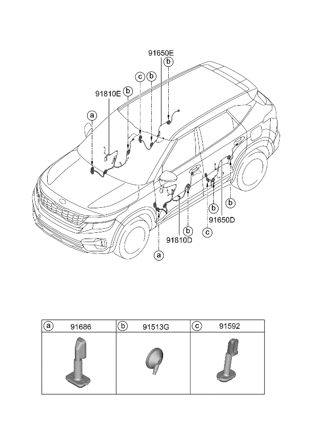 Kia 91620Q5010 Wiring Assembly-Rr Dr LH