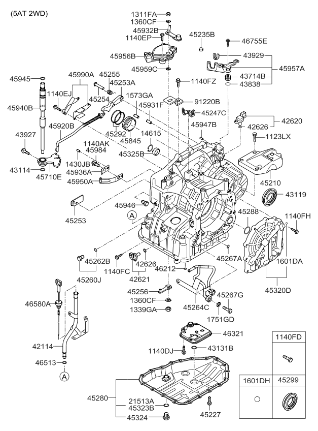 Kia 4593223210 Lever-Automatic Transaxle Manual Control