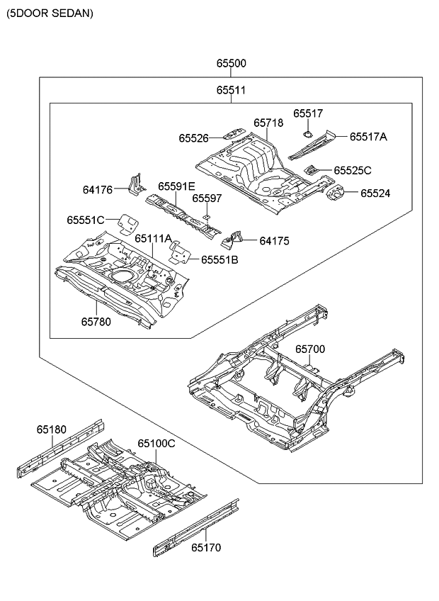 Kia 651801M200 Panel Assembly-Side SILL